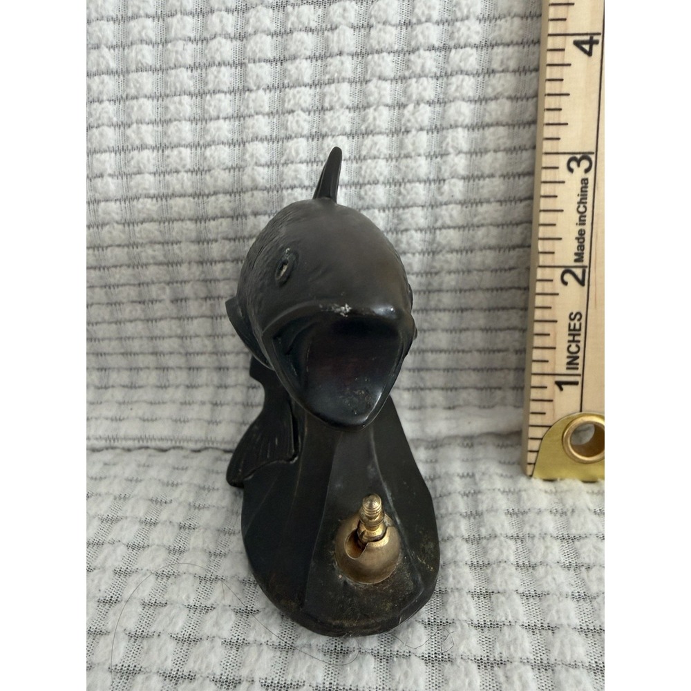 Vintage Heavy Brass Bass Fish Tabletop Statue & Bottle Opener - Picture 5 of 5
